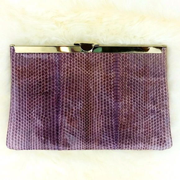 Etra Vintage Pink Snakeskin Clutch/Crossbody - Picture 8 of 8